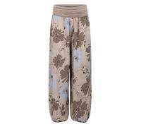 Malito 1485 - Pantalones harén para mujer, diseño floral, transpirable, para el tiempo libre, para la playa, respetuosos con la piel, 1485, marrón, 36-44