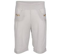 Malito 1810 - Bermudas para mujer, color liso, ligeramente transparente, estilo informal, pantalones de algodón para vacaciones, playa y uso diario, gris claro, M