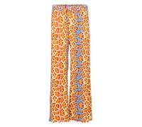 Malito 883 - Pantalones plisados para mujer, sueltos, suaves, de gasa, largos de verano, modernos, Orange-leo S/M, S-M