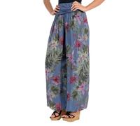 Malito 8939 - Pantalones harén para mujer, con estampado floral, para bailar, para relajarse, para tiempo libre, pantalones, azul vaquero, 36-44