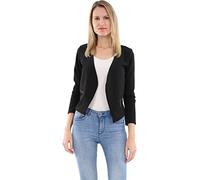 Malito Blazer Ante Basic-Look en Cremallera Business 6040 Mujer (XXL, Negro)