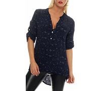 Malito Blusa con Animal-Print Safari 3/4 Túnica Parte Superior Top Obersized 6702 Mujer Talla Única (Azul Oscuro)