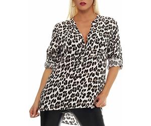 Malito Blusa con Animal-Print Safari 3/4 Túnica Parte Superior Top Obersized 6702 Mujer Talla Única (Rosa)