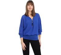 Malito Blusa con Ziper 3/4 Túnica Parte Superior Top Obersized Zipper 6297 Mujer Talla Única (Azul)