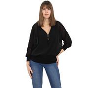 Malito Blusa con Ziper 3/4 Túnica Parte Superior Top Obersized Zipper 6297 Mujer Talla Única (Negro)