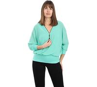 Malito Blusa con Ziper 3/4 Túnica Parte Superior Top Obersized Zipper 6297 Mujer Talla Única (Turquesa)