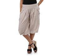Malito - Capris de Mujer - pantalón Corto Talla única confeccionado en algodón - pantalón de Tejido Ligero y cómodo para los días cálidos - pantalón Fino Aladdin para el Verano 23286P Talla única