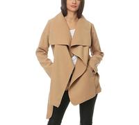 malito corto Abrigo con Cascada Capote Manteo Gabán Chaqueta Envolver Bolero 3041 MujerTalla Única (camel)