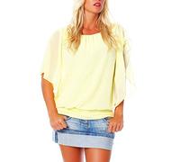 Malito Elegante Blusa Túnica Parte Superior Top Obersized 6296 Mujer Talla Única (Amarillo)