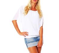 Malito Elegante Blusa Túnica Parte Superior Top Obersized 6296 Mujer Talla Única (Blanco)