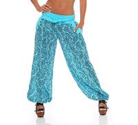 Malito Harem Pantalón con Orient Print Boyfriend Aladin Bombacho Sudadera Baggy Yoga 3488 Mujer Talla Única (Turquesa)