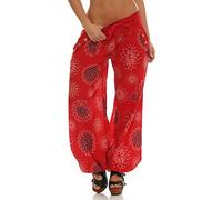 Malito Harem Pantalón con Veraniego Print Boyfriend Aladin Bombacho Sudadera Baggy Yoga 3481 Mujer Talla Única (Rojo)