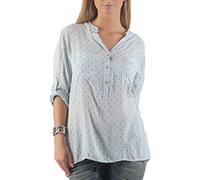 Malito Mujer Blusa con Ancla-Print 3/4 Túnica Parte Superior Top Oversized 9013 (Azul Claro)