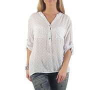 Malito Mujer Blusa con Ancla-Print 3/4 Túnica Parte Superior Top Oversized 9013 (Blanco)