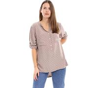 Malito Mujer Blusa con Ancla-Print 3/4 Túnica Parte Superior Top Oversized 9013 (Fango)
