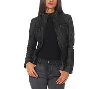 Malito Mujer Chaqueta Cuero Sintético Biker Chaqueta Saco Blazer 5179 (Negro, XL)