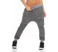 Malito Mujer Pantalones Jogging Tapeta de Botones Pantaloni Deporte 7398 (Gris)