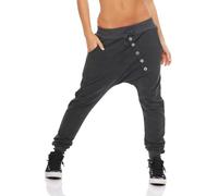 Malito Mujer Pantalones Jogging Tapeta de Botones Pantaloni Deporte 7398 (Gris Oscuro)