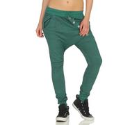 Malito Mujer Pantalones Jogging Tapeta de Botones Pantaloni Deporte 7398 (Verde Oscuro)