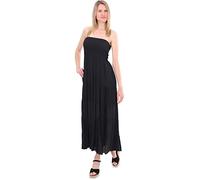 Malito - Mujer Vestido Bandeau - Vestido sin Tirantes para la Playa y Todos los días - Vestido de Verano con Smocked Top - Airy Loose Beach Dress 4635negro