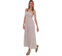 Malito - Mujer Vestido Bandeau - Vestido sin Tirantes para la Playa y Todos los días - Vestido de Verano con Smocked Top - Airy Loose Beach Dress 4635beige