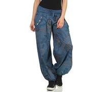 Malito Pantalón Estampado Yoga Pantalón-Anchos 3485 Mujer (Azul Jean)