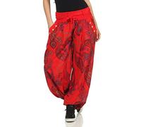 Malito Pantalón Estampado Yoga Pantalón-Anchos 3485 Mujer (Rojo)