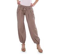 Malito - Pantalones Bombachos de Mujer - Pantalones Casuales para la Playa y para Todos los días - Pantalones harén Pantalones Aladdin Casuales 3418 Fango