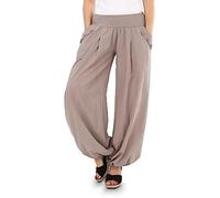 Malito - Pantalones Bombachos de Mujer - Pantalones de harén Sueltos para el Verano - Pantalones de Verano Casuales Pantalones de Ocio 23245P Fango