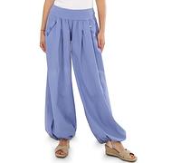 Malito - Pantalones Bombachos de Mujer - Pantalones de harén Sueltos para el Verano - Pantalones de Verano Casuales Pantalones de Ocio 23245P Azul Vaquero