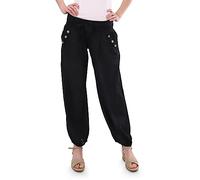 Malito - Pantalones bombachos para mujer - Pantalones lisos de tela ligera para el verano - Pantalones de ocio para la playa y el día a día - Pantalones harén informales 3418 (Talla: 34-40)