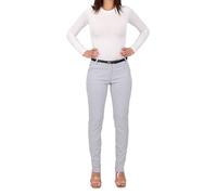 Malito - Pantalones chinos largos para mujer, elegantes y elásticos, con cinturón, 1032 (S-XXL), gris claro, XL