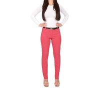 Malito - Pantalones chinos largos para mujer, elegantes y elásticos, con cinturón, 1032 (S-XXL), rojo, XL