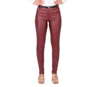 Malito - Pantalones chinos para mujer - elegantes pantalones de cuero elástico - elegantes pantalones elásticos de fiesta para mujer 1031 (S-XXL), burdeos, XXL