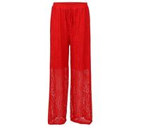 Malito - Pantalones de encaje para mujer, suaves y fluidos, pantalones largos y elegantes de verano, cintura elástica femenina, festivo, 20634 - (M-XL), rojo, 40-44