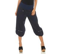 Malito Pantalones de Lino Pantalones de Ocio Pantalones Bombachos Basic 1575 Mujer (Azul Oscuro, M)