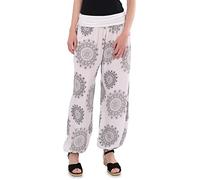 Malito - Pantalones Harem Damas algodón Estampado Oriental - Pantalones Hippie cómodo para la Playa y Todos los días - Aladdin Pantalones/Bombachos para Las Mujeres 7197 Talla única