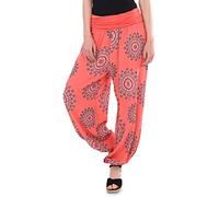 Malito - Pantalones Harem Damas algodón Estampado Oriental - Pantalones Hippie cómodo para la Playa y Todos los días - Aladdin Pantalones/Bombachos para Las Mujeres 7197 Talla única