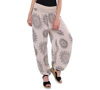 Malito - Pantalones Harem Damas algodón Estampado Oriental - Pantalones Hippie cómodo para la Playa y Todos los días - Aladdin Pantalones/Bombachos para Las Mujeres 7197 Talla única