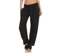 Malito Pantalones Lino Pantalones Finos Ocio Colores Lisos 8174 Mujer (, M)