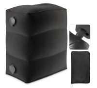 Maliton Reposapiés Inflable para Avión, Viajes Inflable Reposapiés, Fácil de Inflar, con Práctica Bolsa - Para Avión, Coche, Oficina, Para Dormir en Vuelos Largos para Niños (Negro, 1 Pieza)