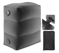 Maliton Reposapiés Inflable para Avión, Viajes Inflable Reposapiés, Fácil de Inflar, con Práctica Bolsa - Para Avión, Coche, Oficina, Para Dormir en Vuelos Largos para Niños (Gris Oscuro, 1 Pieza)
