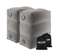 Maliton Viajes Inflable Reposapiés, Almohada Inflable Altura Ajustable Para Aviones, Almohada de Viaje Para Tren,CojíN de Altura Regulable Para Viajes-Gris,2 piezas