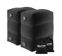 Maliton Viajes Inflable Reposapiés, Almohada Inflable Altura Ajustable Para Aviones, Almohada de Viaje Para Tren,CojíN de Altura Regulable Para Viajes-Negro,2 piezas