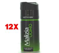 Malizia Hombre Vetyver Desodorante EDT 150 Ml Lote 12 Piezas
