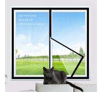 Malla autoadhesiva de tamaño personalizado, antimosquitos, malla de pantalla de ventana de alta densidad, red de seguridad para gatos con cremallera para ventana de balcón