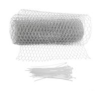 Malla de alambre galvanizado resistente de 13 7 pulgadas x 32 8 pies para valla de aves de corral incluye 50 lazos para una instalación rápida en tu jardín