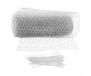 Malla de alambre galvanizado resistente de 13 7 pulgadas x 32 8 pies para valla de aves de corral incluye 50 lazos para una instalación rápida en tu jardín