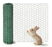 Malla de alambre hexagonal, 50 cm de alto x 25 m de largo, galvanizada con revestimiento de PVC, malla de 25 mm, para cercas de jardín, cooperativas de pollo, pequeños armarios de animales