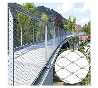 malla de cable resistente a la corrosión, Rollo de cerca alambre galvanizado 304 1,5 mm diámetro, red anticaídas for terrenos elevados, ideal for campos fútbol y jardines(2x30m/6.6x98.4ft)